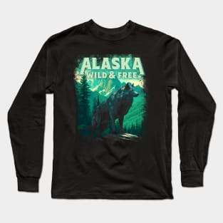 Alaska grey wolf Long Sleeve T-Shirt